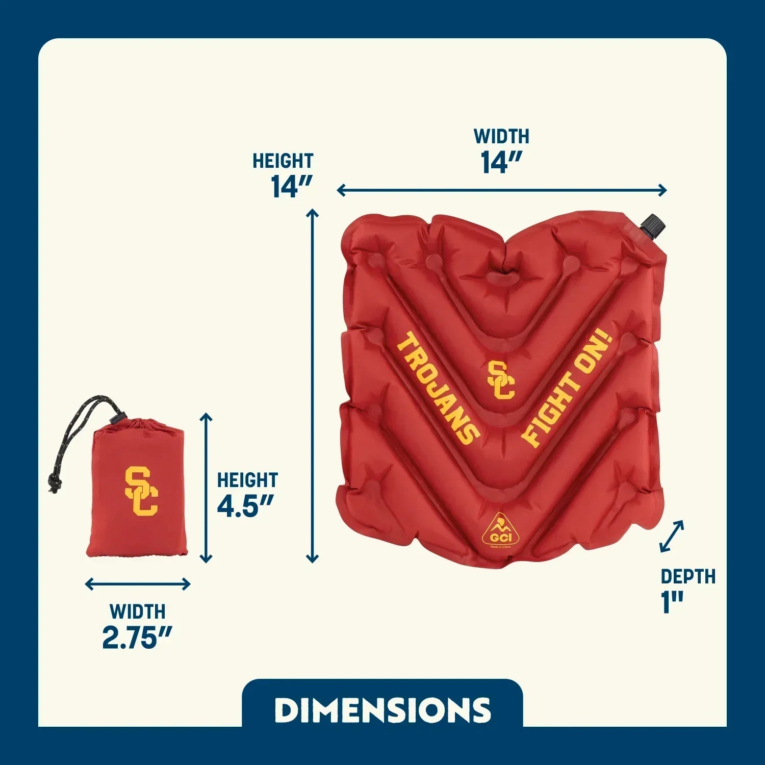 College V Seat™ Inflatable Stadium Cushion - USC Trojans - Essential Set