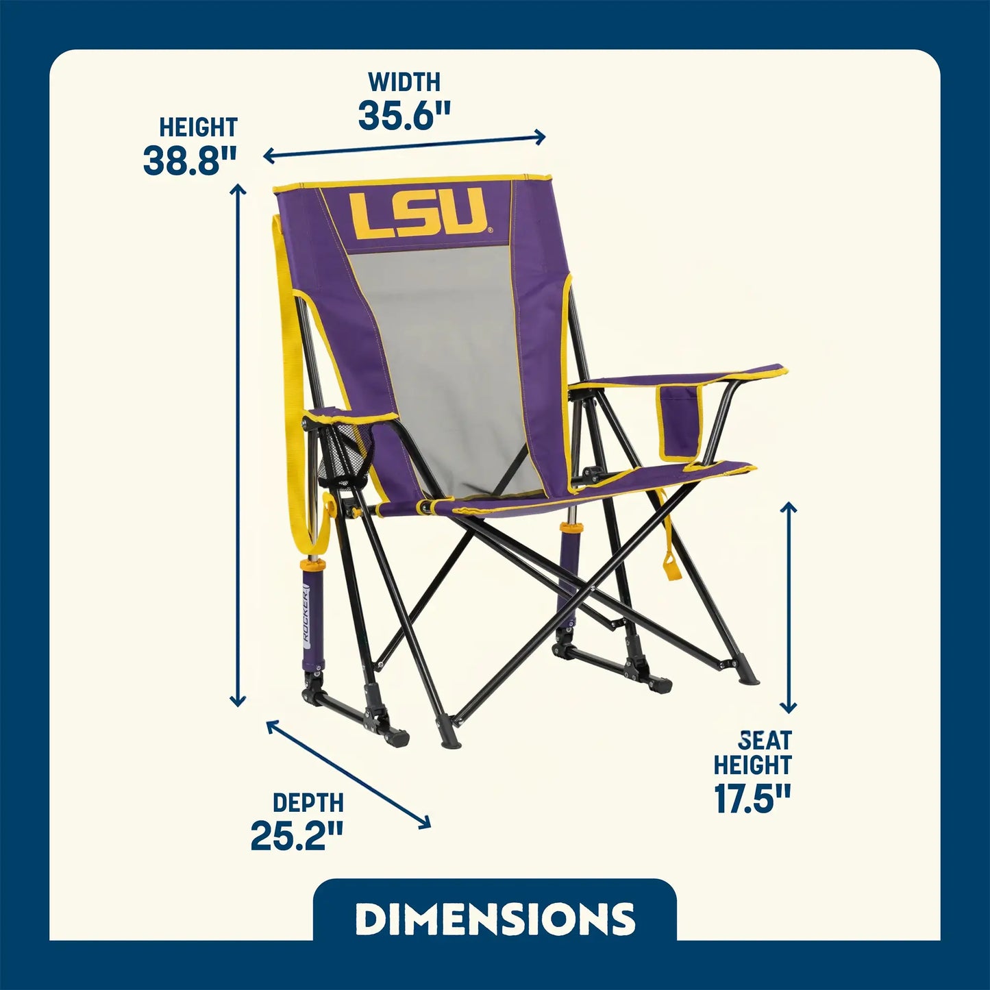 College Comfort Pro Rocker™ - LSU Tigers - Weekend Pair