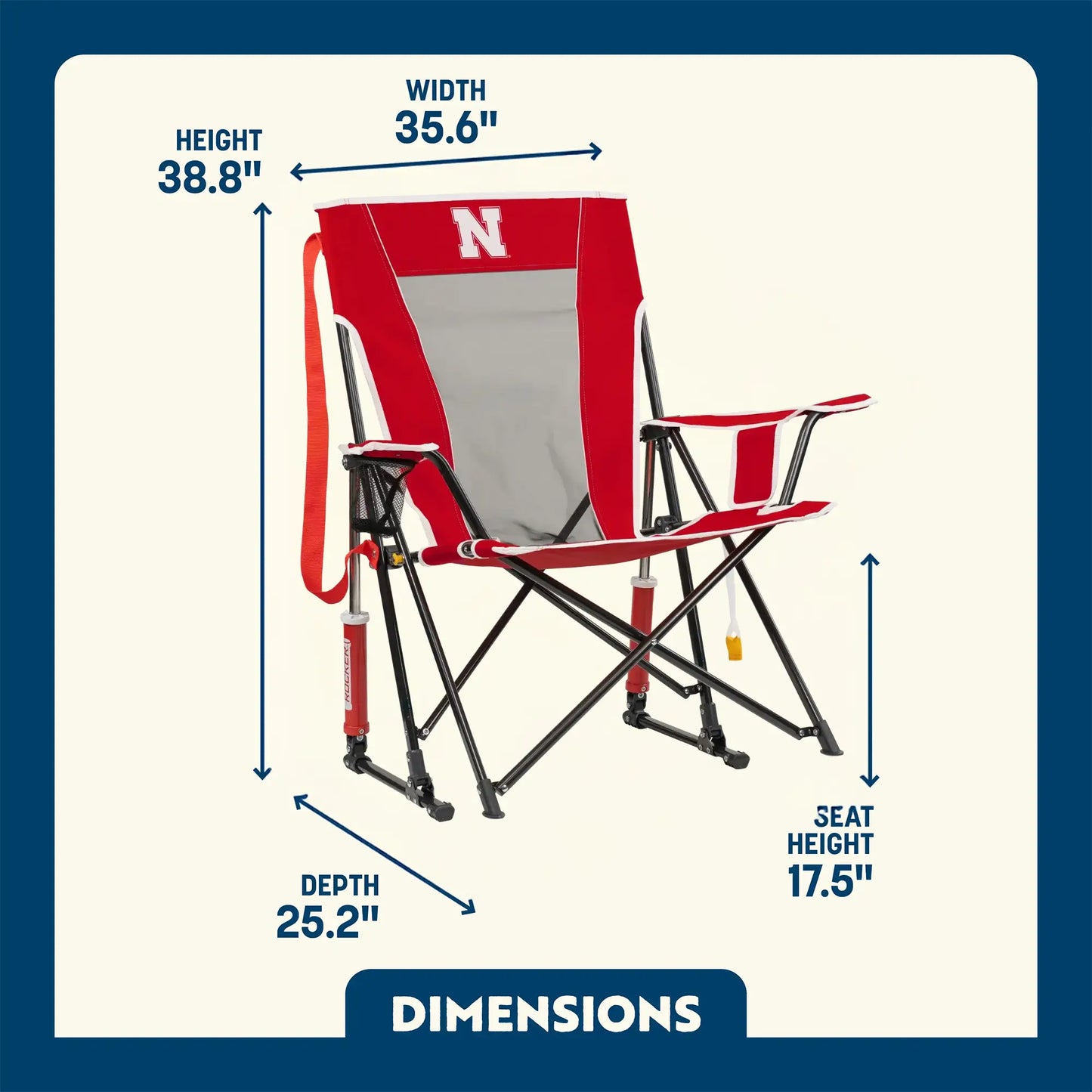 College Comfort Pro Rocker™ - Nebraska Cornhuskers - Simple Edit