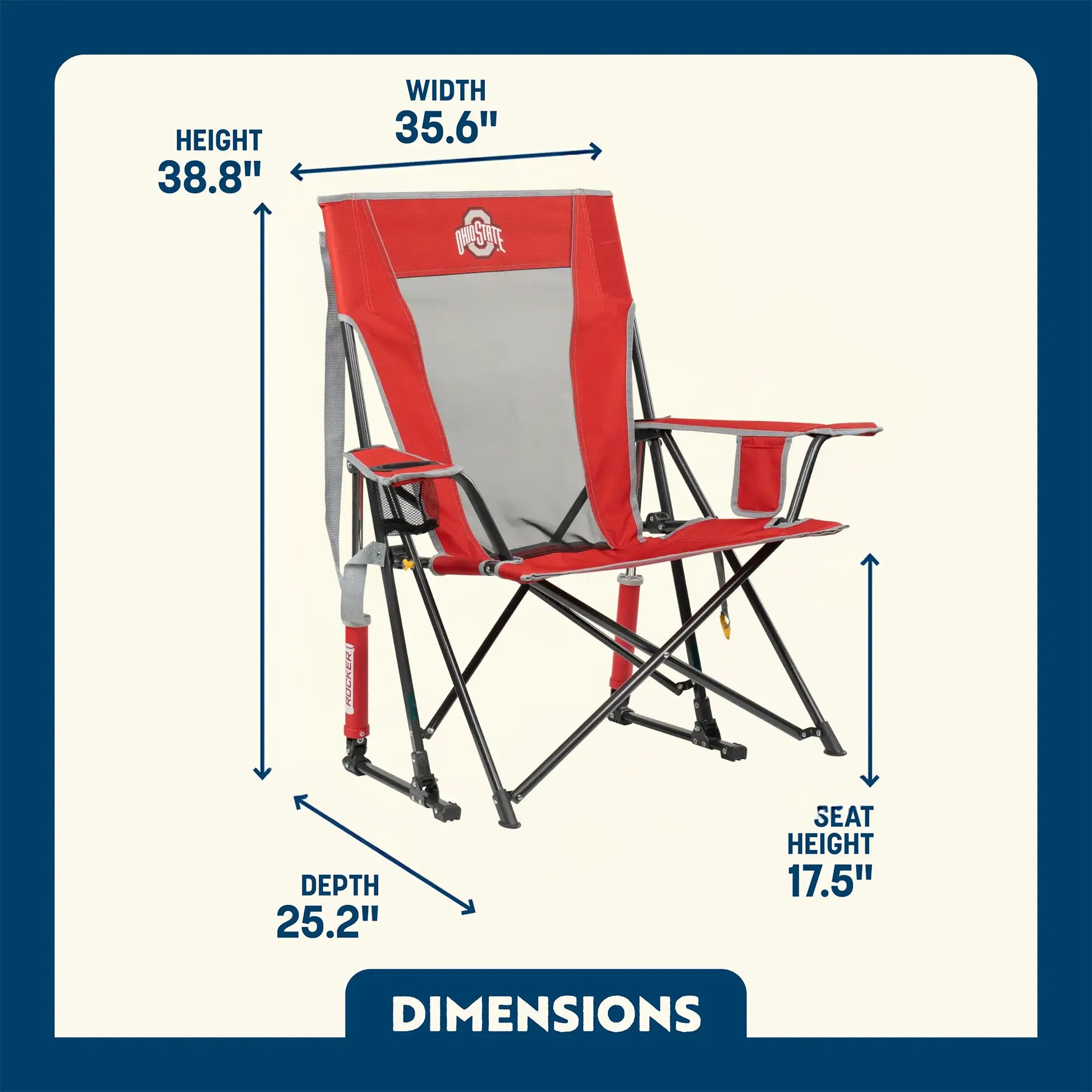 College Comfort Pro Rocker™ - Ohio State Buckeyes - Simple Edit